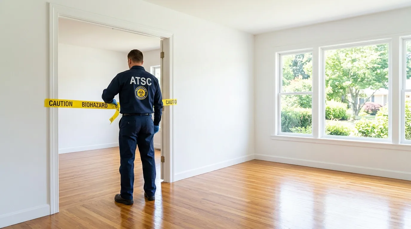 Certified biohazard cleanup crew performing Decomposition Cleanup in Spring Valley